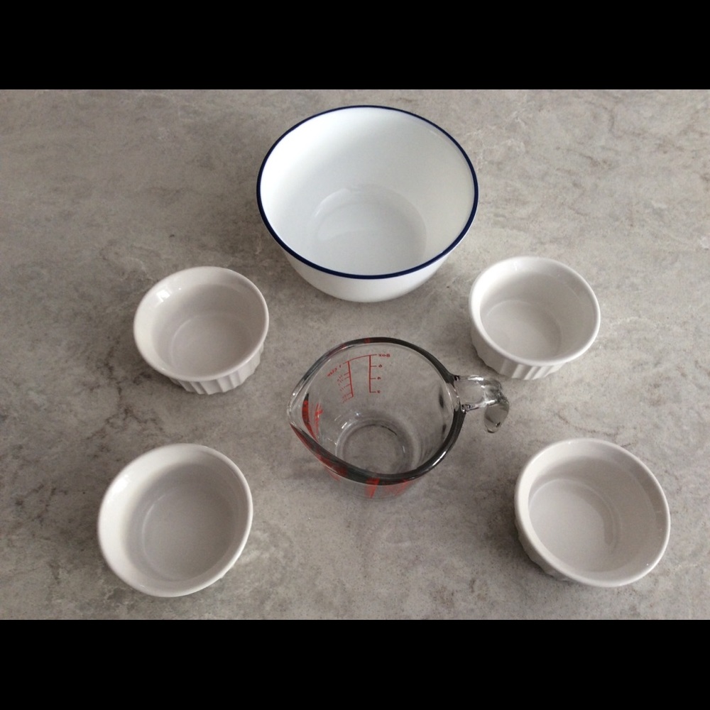 Corningware Ramikins, Fire King, Corelli Bowl (v)